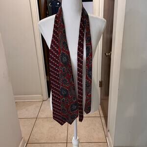 Oscar de la Renta lot of two men’s neck ties red and blue,  red and black print